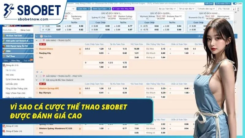 Giao diện sảnh cược trực tuyến hiển thị đầy đủ thông số trận đấu