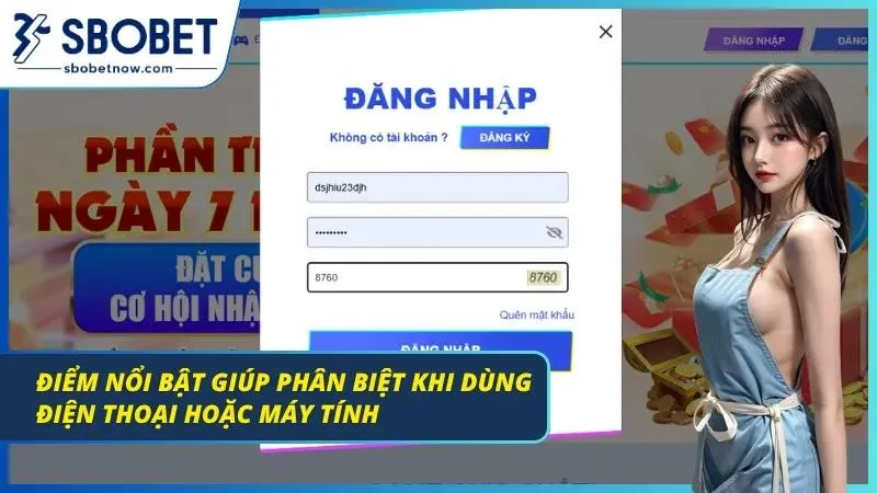 Giao diện trang đăng nhập trên máy tính