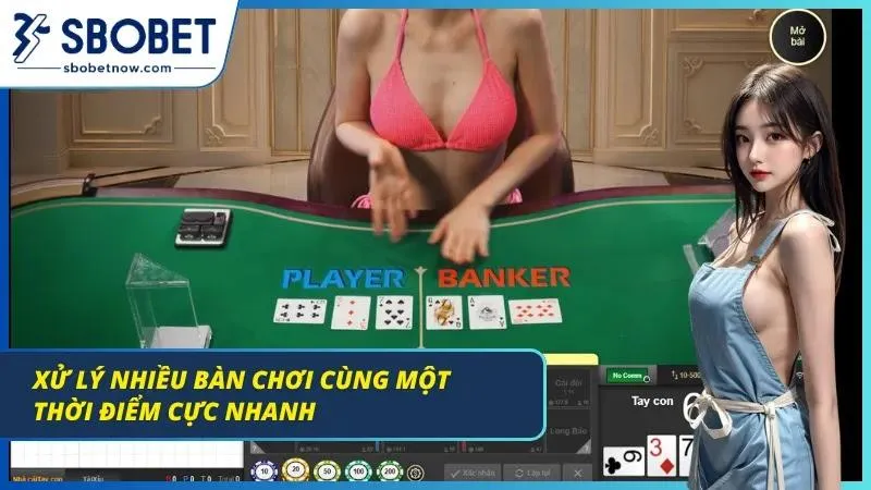 Giao diện màn hình các bàn chơi casino
